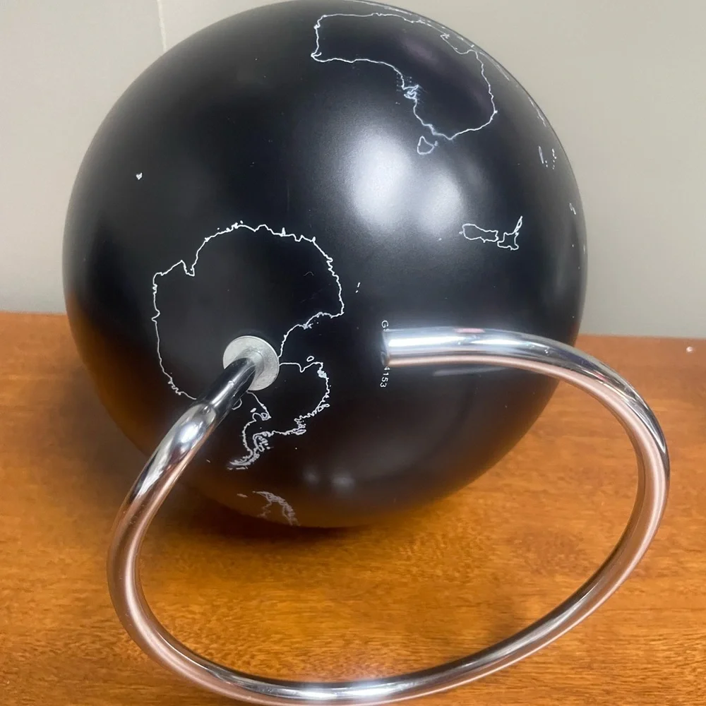 Black and Silver Decorative 10” World Globe Accent Map Student/Office Decor